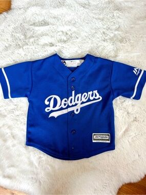 Majestic Dodgers Youth Jersey in Royal Blue with White Script